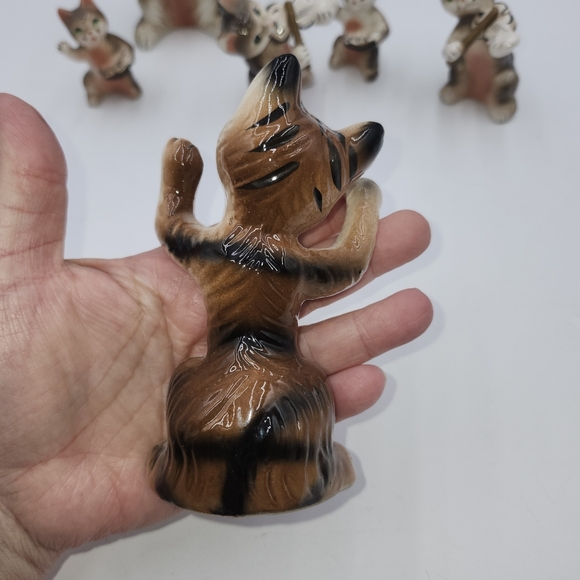 Accents | Vintage Anthropomorphic Cat Band Musical Instrument Figurine ...